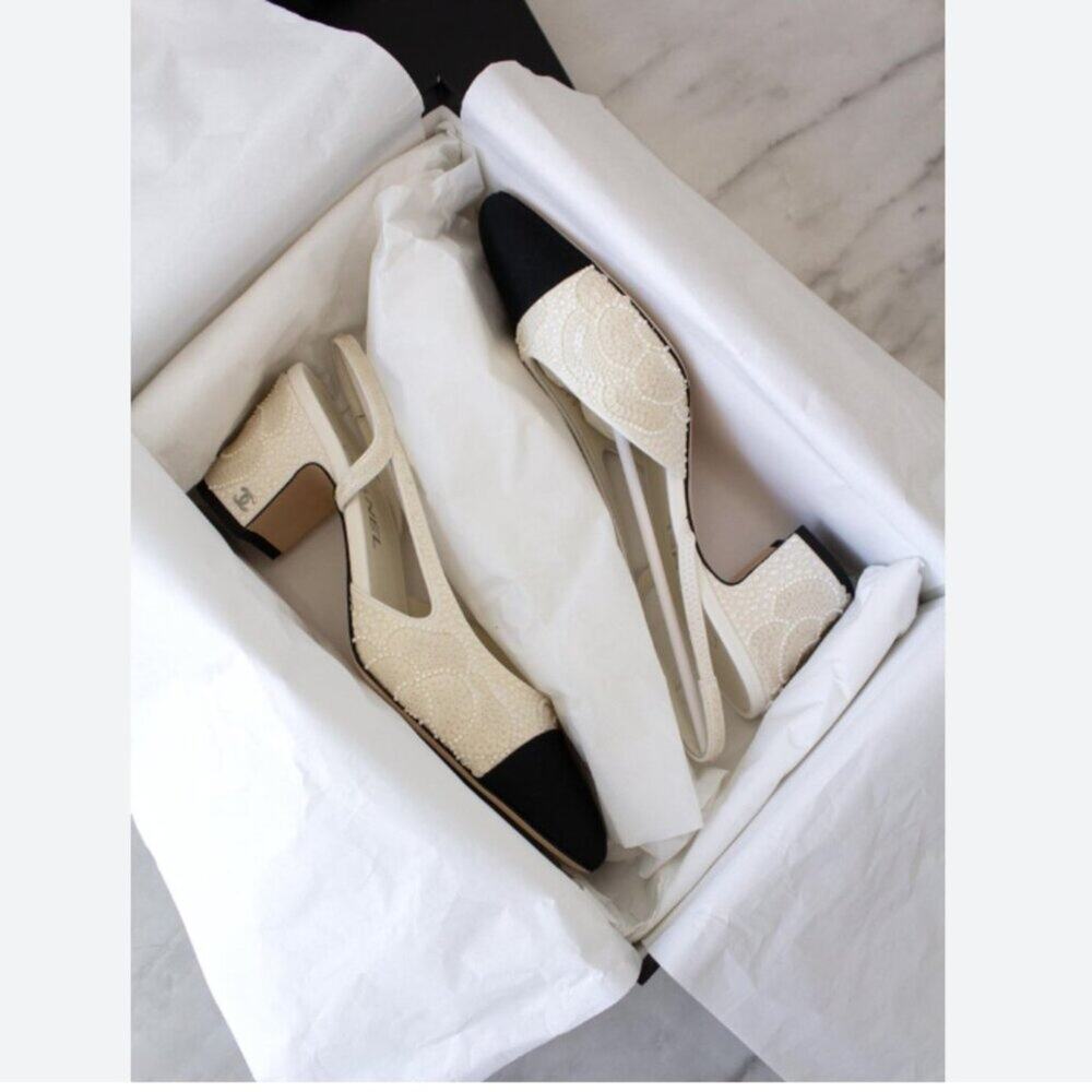 Chanel 2024 embellished slingback heels 39.5 - Picture 5 of 12